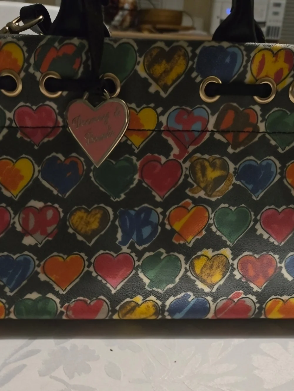 Vintage Dooney & Bourke Y2K Crayon Hearts Satchel